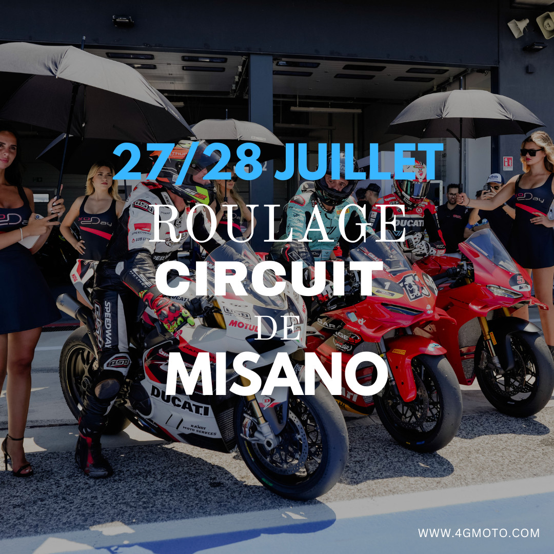 2 JOURS DE ROULAGE Misano les 27/28 juillet 2026 + box inclus